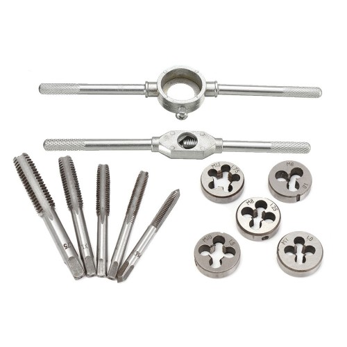 Set 12 Pz Filiere Metriche Per Filettatura Strumenti Riparazioni Manuali Jf-9012